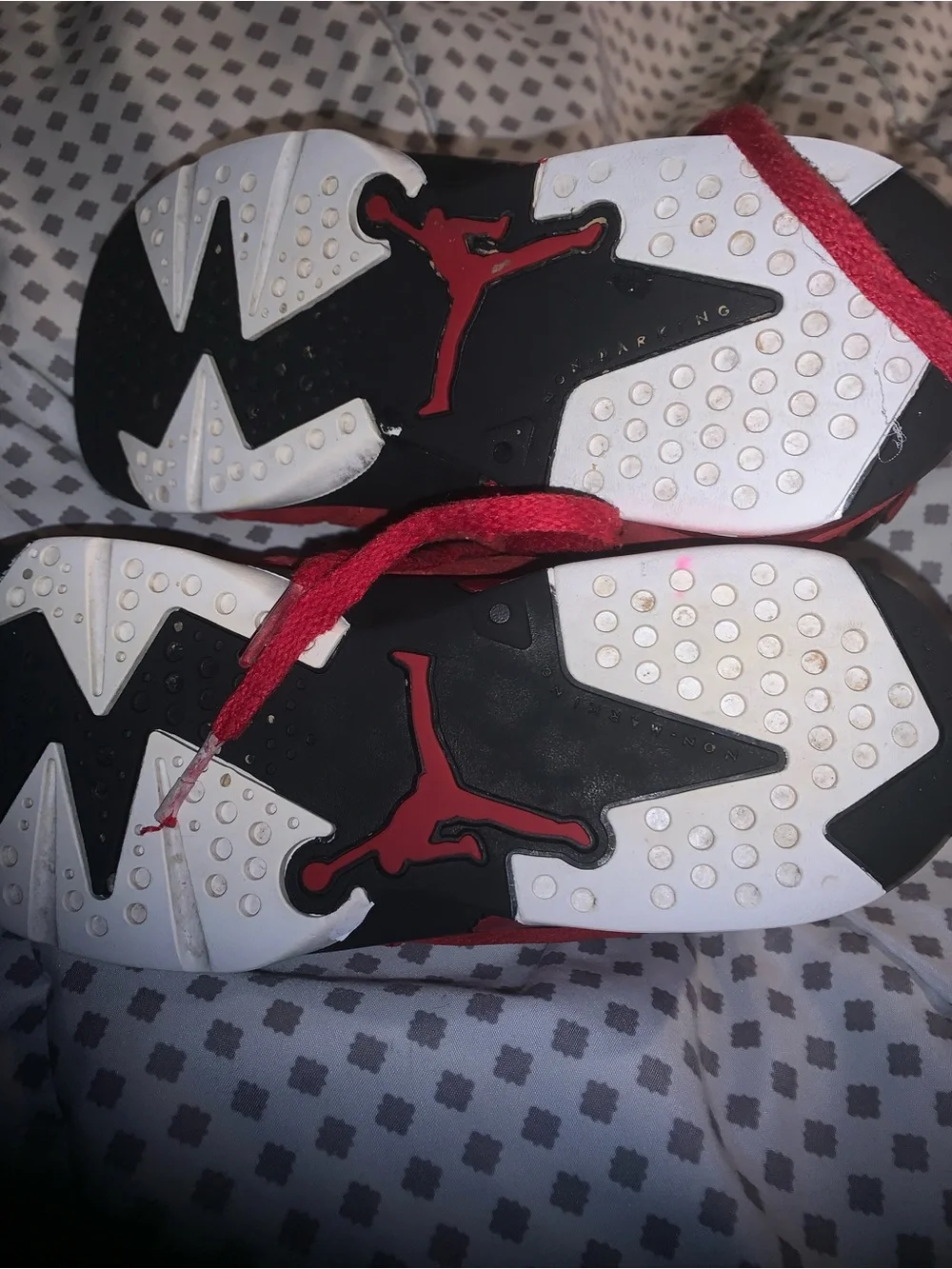 Jordan Kids Red Suede Basketball Sneakers with Black Accents